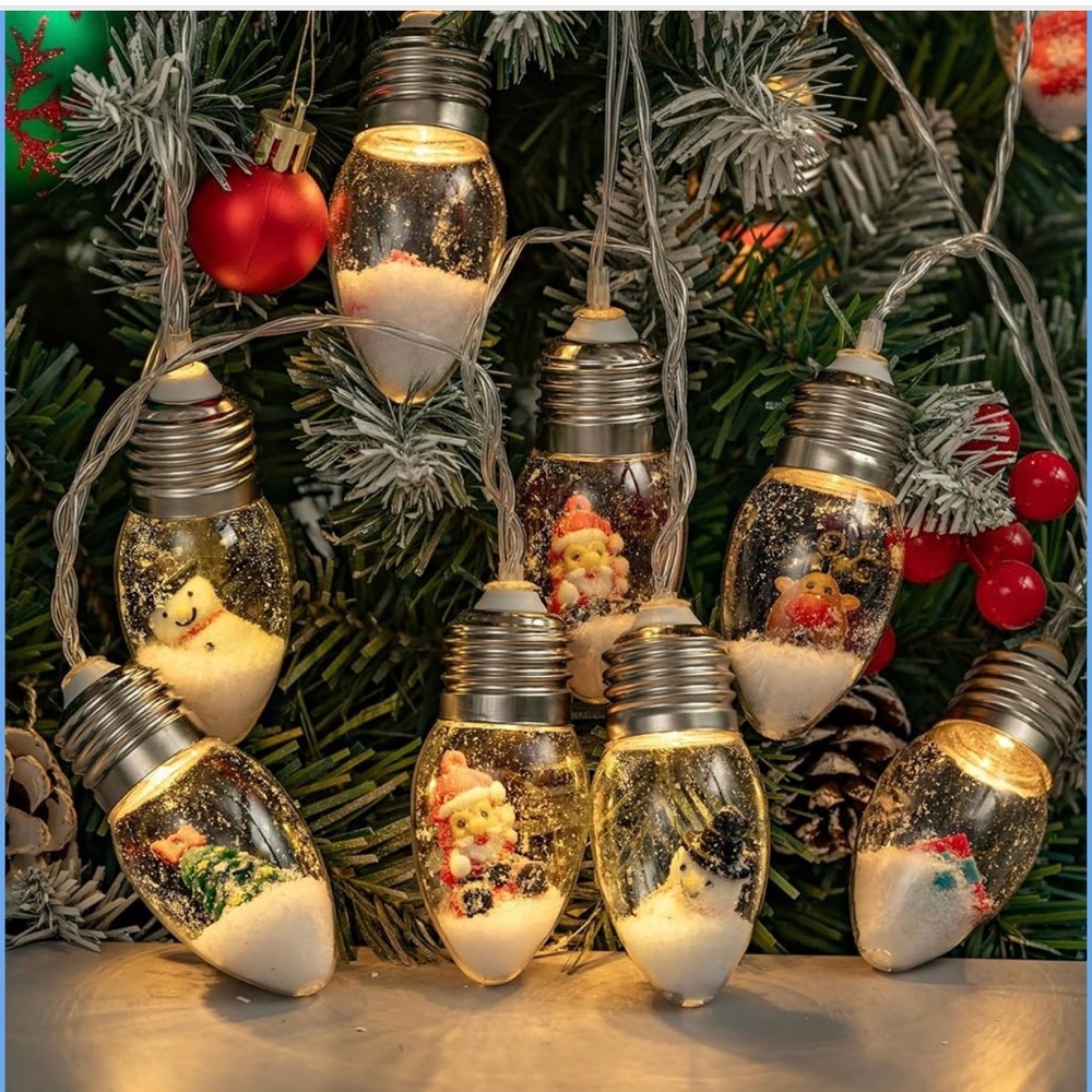 New 16.6Ft Christmas Lights for Indoor Room Decorations 30 LED Snow Globe Bulbs